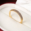 Brass Micro Pave Cubic Zirconia Finger Rings for Women FS-WG59B22-03-1