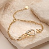 304 Stainless Steel Micro Pave Cubic Zirconia Link Bracelet for Women LS-BJEW-C070-03A-G-1