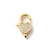 Brass Micro Pave Clear Cubic Zirconia Lobster Claw Clasps KK-A266-24F-G-1
