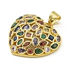 Rack Plating Brass Pave Cubic Zirconia Pendants KK-U029-08G-03-2