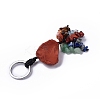 Natural Red Jasper Nugget with Mixed Gemstone Chips Tassel Keychains KEYC-P012-02P-07-3