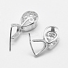 Anti-Tarnish Rhodium Plated 925 Sterling Silver Pendant Bails STER-E050-36P-A-1