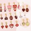 12Pcs 12 Styles Alloy Enamel Pendant Decorations HJEW-FS00078-03-2