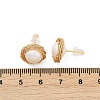Flat Round Brass Imitation Pearl Stud Earrings KK-D301-10G-3