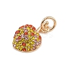 Brass Rhinestone Pendants KK-B145-02G-02-2