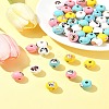 50Pcs 10 Colors Wood European Beads WOOD-FS0001-26-10