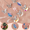 3Pcs 3 Colors Butterfly Glass Pendant Decoration HJEW-SP00010-5