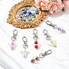 60Pcs 10 Colors Angel Acrylic & Alloy Pendant Decorations HJEW-CJ00064-5