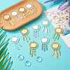 DIY Blank Dome Woven Net/Web with Feather Alloy Pendant Making Kits DIY-TA0011-22-5
