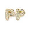 Brass Micro Pave Clear Cubic Zirconia Pendants KK-Z041-01G-P-1