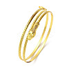 Alloy Upper Arm Open Cuff Bangles for Women BJEW-U037-01B-G-2