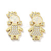 Brass Micro Pave Clear Cubic Zirconia Pendants KK-L213-043G-02-1