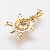 Brass Micro Pave Cubic Zirconia Pendants ZIRC-G104-23G-3