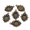 Vintage Tibetan Style Alloy Flower Pendant Cabochon Bezel Settings TIBEP-M018-131AB-NF-3