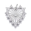 Brass Micro Pave Clear Cubic Zirconia Pendants ZIRC-M108-29-P-1