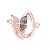 Brass Micro Pave Clear Cubic Zirconia Links connectors ZIRC-L085-64-2