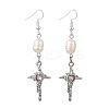 Alloy Glass Dangle Earrings EJEW-JE07367-4