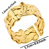 Minimalist Flower 304 Stainless Steel Cuff Rings RS4227-2-1