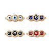 Handmade Lampwork Evil Eye Connector Charms ZIRC-L102-10G-1