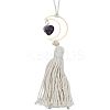 Natural Raw Rose Quartz Pendant Decoration HJEW-WH0043-18A-1