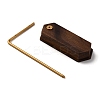 L Shaped Brass Bar & Wood Earring Organizer Display Racks for Earrings ODIS-B002-04-2