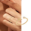 1Pc Letter Brass Rhinestone Open Cuff Rings for Women AJEW-LP0004-47X-G-1