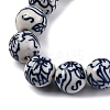 Handmade Blue and White Porcelain Beads Strands PORC-I027-04H-3