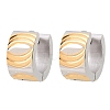 Two Tone 304 Stainless Steel Stripe Hoop Earrings EJEW-L307-04GP-03-4
