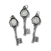 Key Brass Natural Fluorite Big Pendants KK-D361-01AS-32-1