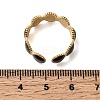 Oval 304 Stainless Steel Open Cuff Rings for Women RJEW-A091-12G-5