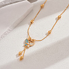 Fashionable Brass Pave Cubic Zirconia Butterfly Pendant Necklaces CT9950-6-1