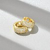 Brass Micro Pave Cubic Zirconia Hoop Earrings EJEW-D311-078G-1