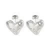 Heart with Word Love Brass Stud Earrings EJEW-Q811-02P-1