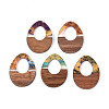 Opaque Resin & Walnut Wood Pendants RESI-T060-47M-1