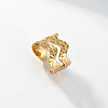201 Stainless Steel Geometric Wave Open Cuff Ring for Women LC2351-4