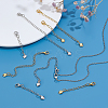 8Pcs 4 Styles Brass Chain Extender with Heart Charms and Lobster Claw Clasp FIND-ME0002-41-4