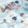 24Pcs 6 Styles Natural Mixed Gemstone European Dangle Charms PALLOY-AR0001-36-5