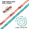   6 Strands 6 Colors Acrylic Curb Chains SACR-PH0002-12-2