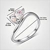 Brass Pave Single Cubic Zirconia Finger Rings for Women LS-ZK8046-8-1