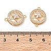 Brass Micro Pave Clear Cubic Zirconia Connector Charms CU-CBA3F77-09G-3