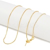 1mm Rack Plating Brass Box Chain Adjustable Slider Necklaces for Women Men MAK-L044-56G-2