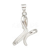 1Pc Rhodium Plated Rhodium Plated 925 Sterling Silver Pendant Bails FIND-GO0001-80-1