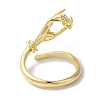 Brass Micro Pave Clear Cubic Zirconia Hand Open Cuff Rings for Women RJEW-C098-14G-3
