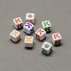 Large Hole Colorful Acrylic Letter European Beads SACR-Q104-02K-1