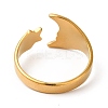 Ion Plating(IP) 304 Stainless Steel Star & Moon Open Cuff Ring for Women RJEW-E063-07G-3