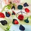 20Pcs 5 Style Silk Artificial Rose Flower Pendant PALLOY-TA00174-7