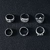 6Pcs 201 Stainless Steel Finger Rings for Men FS-WG288A9-01-3
