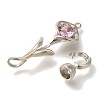Brass Micro Pave Cubic Zirconia Fold Over Clasps KK-K389-029P-2