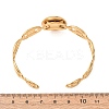 304 Stainless Steel Coffee Bean Chain Cuff Bracelet Blanks with Flat Round Bezel Settings SA-CBA4160-02B-G-3
