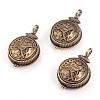 Brass Locket Pendants KK-K176-14AB-1